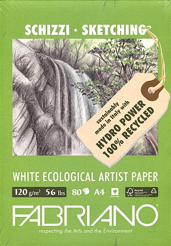 Блокнот для зарисовок 21*29,7см 80л Disegno Ecologico per Artisti 120г/м2, Fabriano ecologico rioja docа beronia
