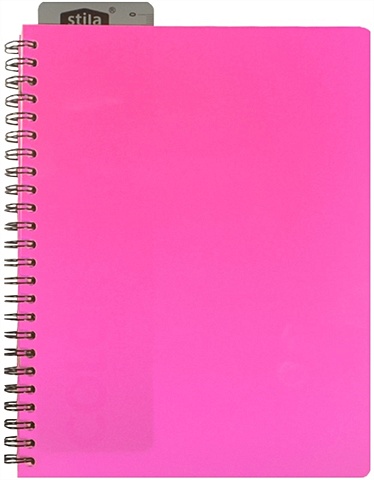 Тетрадь 96л кл. NEON PINK спираль, закладка-линейка, пластик.обл., ярко-розовая, stila линейка пластиковая goodmark neon 25 см