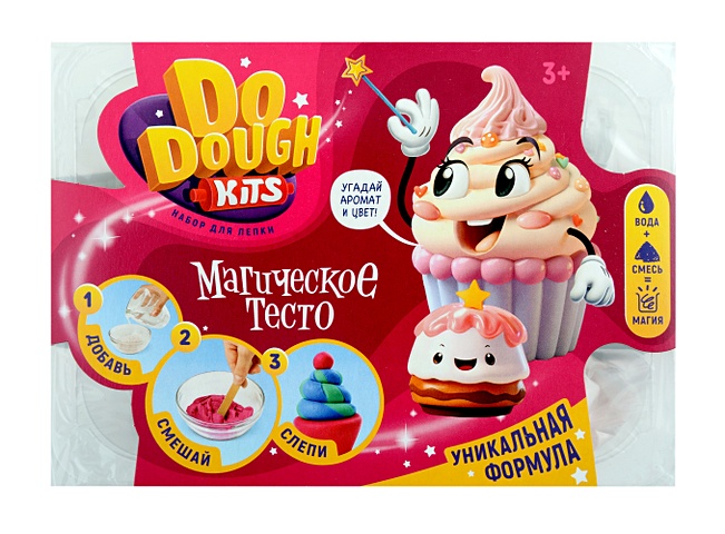 Игрушки для творчества детей старше трех лет: сухое тесто для лепки, с маркировкой «DO DOUGH kits» набор Пирожное