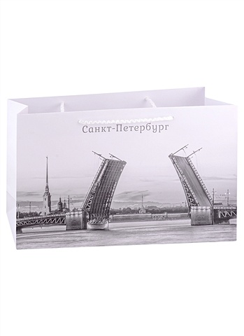 Пакет декоративный Вира-М Мост (белый) бумажный 39*23*10см