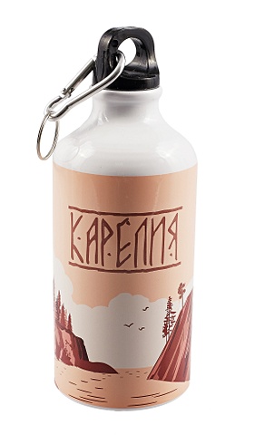 бутылка с карабином хаки металл 750мл Бутылка с карабином Карелия терракот(металл) (500мл)