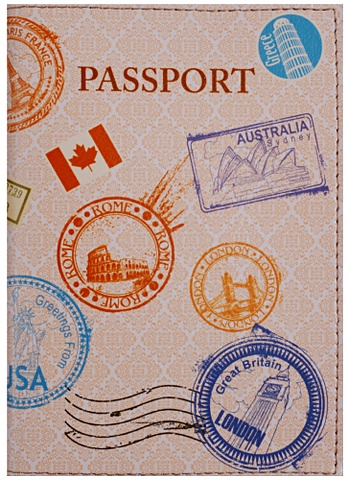 Обложка для паспорта Печати разных стран