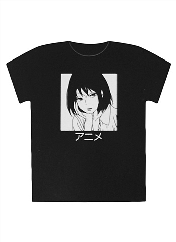 мужская футболка аниме девушка лиса s черный Футболка Аниме Девушка (Дзё) (черная) (текстиль) (размер S)