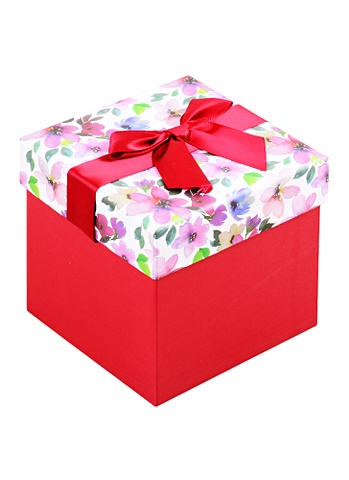 Коробка подарочная Цветочная фантазия 12*12*12см, декор.бант, картон коробка подарочная настроение 12 12 9cм картон