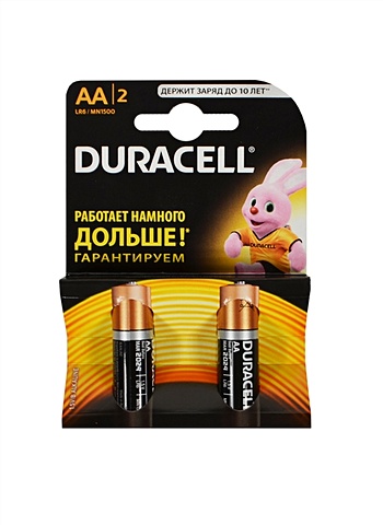 Элементы питания 02шт. Duracell Basic LR06, AA, блистер батарейка алкалиновая smartbuy lr06 тип аа блистер 4шт 12 120