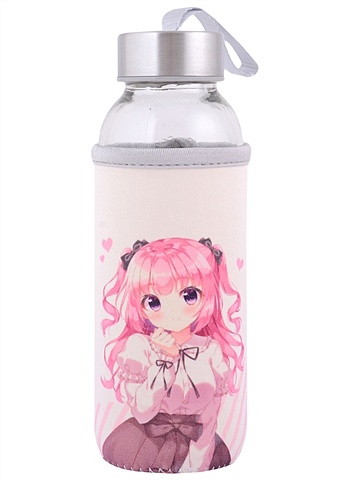 Бутылка в чехле Аниме Девушка с бантиком (Сёдзё) (цветная) (стекло) (300мл) бутылка в чехле аниме девушка с бантиком сёдзё цветная стекло 300мл