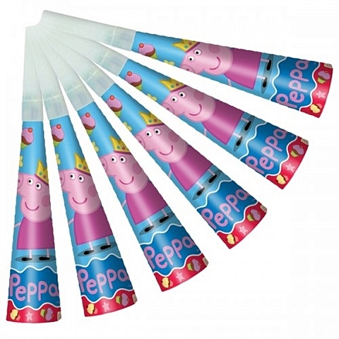 Набор бумажных дудочек Свинка Пеппа 6 шт (28557) набор бумажных масок свинка пеппа 12 шт