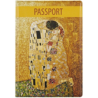 Обложка для паспорта Густав Климт Поцелуй (ПВХ бокс)