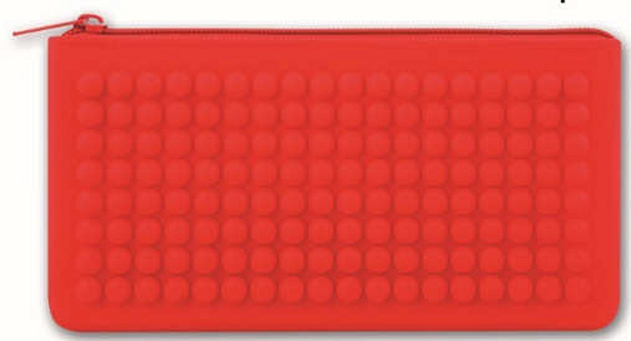 Пенал школьный Феникс + Красный 20*10см силикон, застеж.молния, объемный 3D-дизайн 40234