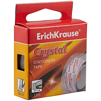 Лента клейкая 18ммх33м Crystal, в коробке, клейкая лента erichkrause crystal 18 мм х 33 м