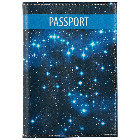 Обложка на паспорт «Космос. Звёзды на синем фоне», натуральная кожа) re pa накладка transparent для vivo y91c с принтом космос на закатном небе