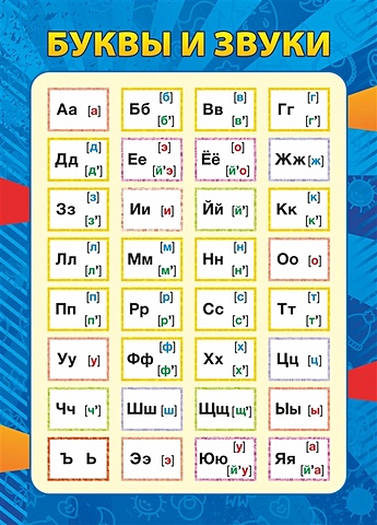 Учебный плакат Буквы и звуки, А5 обучающий плакат согласные звуки русского языка для детей а 2 42x60 см