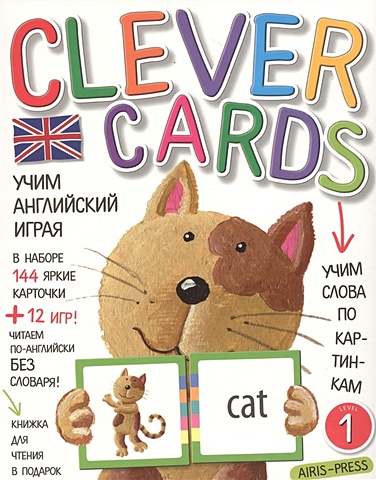 Учим английский играя. Уровень 1.(набор карточек+книга) учим английский играя уровень 1 144 карточки 12 игр книжка для чтения в подарок коробка