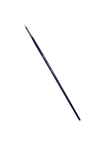 Кисть художественная №1 Манеж, синтетика упругая, плоская, длинная ручка, Гамма