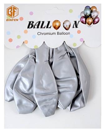 Набор воздушных шаров Хром (серебро) (6шт) набор шаров 6шт 6см синие капли на серебре пластик 39012