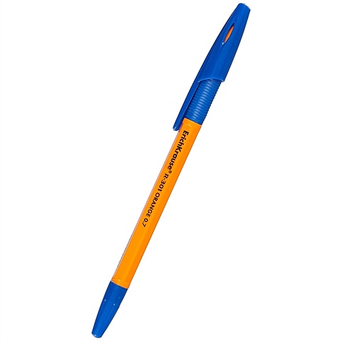 Ручка шариковая синяя R-301 Orange Stick&Grip 0.7мм, к/к, Erich Krause комплект 105 штук ручка шариковая неавтомат erich krause r 301 orange 0 7 син масл манж