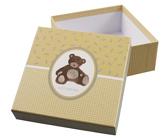цена Коробка подарочная Cute bear 15,5*15,5*6,5см, картон