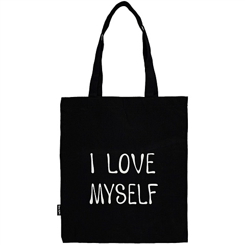 Сумка I love myself (черная) (текстиль) (40х32) (СК2021-112) сумка i can t fix stupid черная текстиль 40х32 ск2021 130