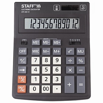 Калькулятор 12 разрядный настольный, STAFF PLUS STF-333 фото