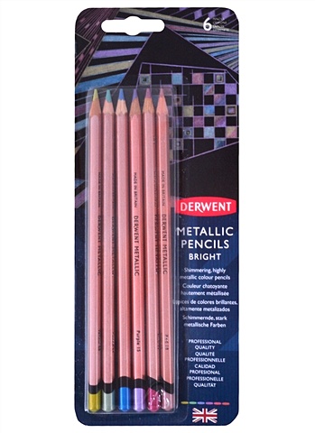 Набор цветных карандашей Metallic яркие цвета 6цв в блистере