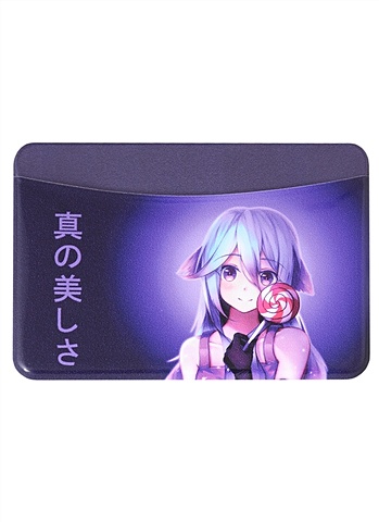 Чехол для карточек горизонтальный Аниме Девушка с леденцом (Сёдзё) (цветная) чехол для карточек аниме девушка с ушками сёдзё цветная