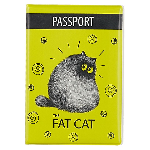Обложка для паспорта «Fat cat», 9 х 13 см цена и фото