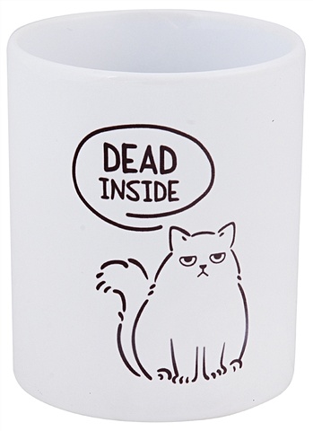 Кружка Котик dead inside (керамика) (330мл) чехол для карточек котик dead inside