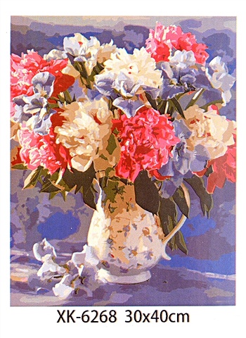 Холст с красками по номерам Нежный букет в вазе с цветочками, 30 х 40 см холст с красками 30 × 40 см по номерам 20 цв яркие цветы в белой вазе