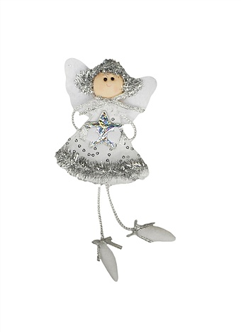 Подвеска девочка-ангел серебряное платье (16см) (364-319) (Авангард)