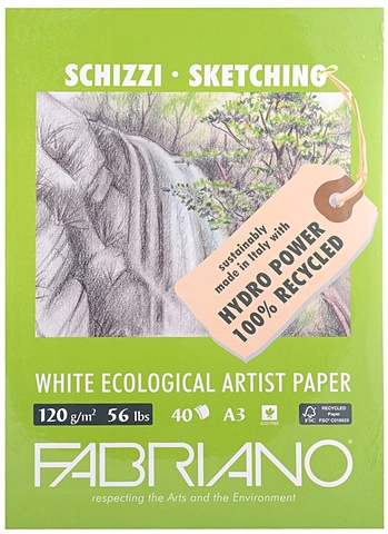 Блокнот для зарисовок 29,7*42см 40л Disegno Ecologico per Artisti 120г/м2, Fabriano кроссовки paredes ecologico piel белый