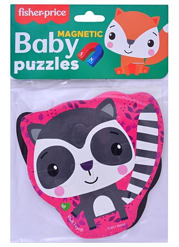 Мягкие магнитные Baby puzzle Fisher-Price Енот и лисица мягкие магнитные baby puzzle пушистики