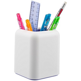 Набор настольный Forte (4ручки, карандаш, линейка), Pastel, белый с фиолетовой вставкой 