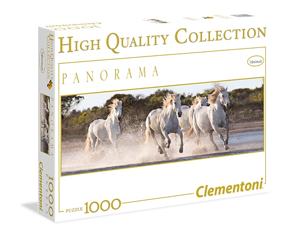 Пазл панорамный 1000 эл. Белые лошади пазл clementoni 1000 эл панорама 39441 бегущие лошади