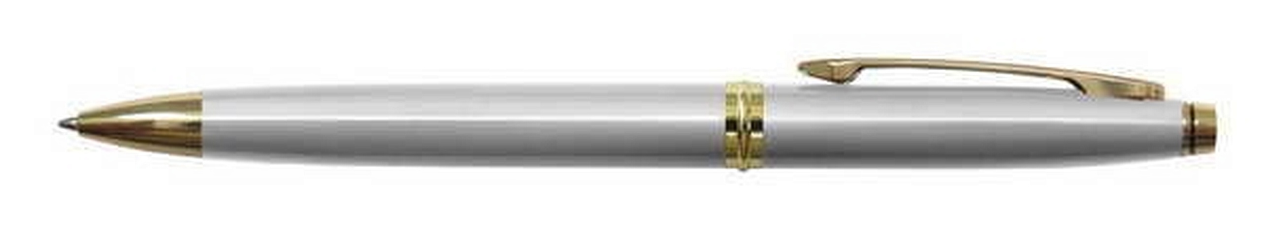 Ручка шариковая автоматическая синяя Silver Luxe 0,7мм, корпус металл.серебр, BERLINGO