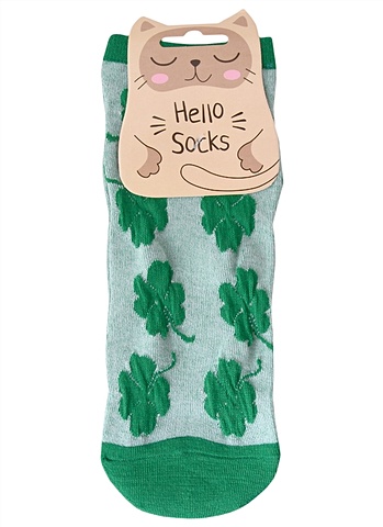 носки hello socks котик глазастик 36 39 текстиль Носки Hello Socks Клевер (36-39) (текстиль)