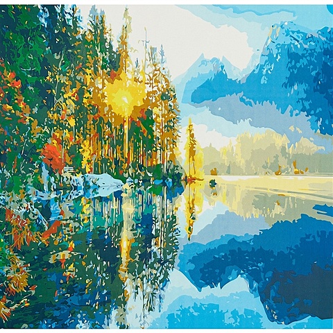 Холст с красками по номерам Лес у горного озера, 40 х 50 см холст с красками 40 × 50 см по номерам деревушка у моря