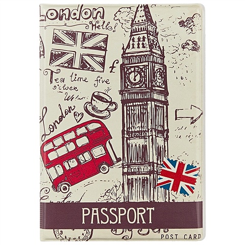 обложка на паспорт екатеринбург храм на крови 9 5 х 14 см Обложка на паспорт «Лондон: рисунок»