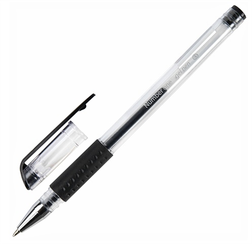 Ручка гелевая черная Number One с грипом, пишущ.узел 0,5мм, линия 0,35мм, BRAUBERG цена и фото