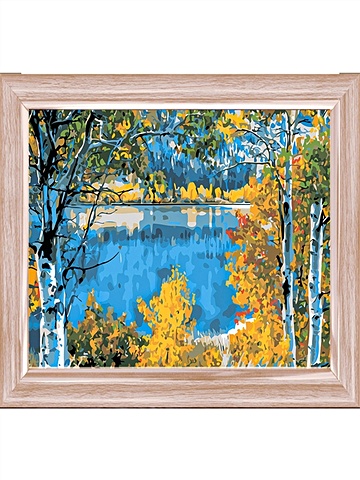 Холст с красками по номерам Зеркальное озеро в лесу, 40 х 50 см