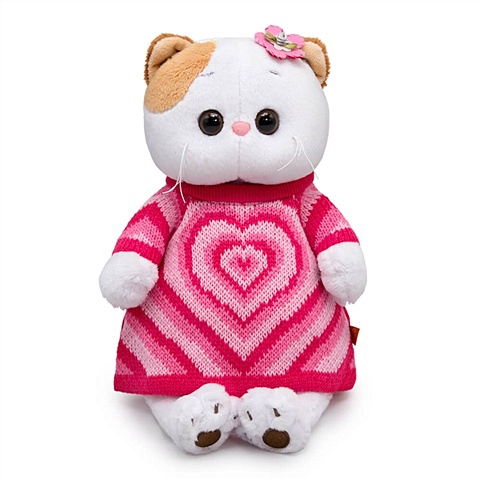 Мягкая игрушка Ли-Ли в вязаном платье с сердцем (24 см)