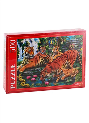 Пазл «Семья тигров», 500 деталей пазл рыжий кот 500 деталей семья тигров