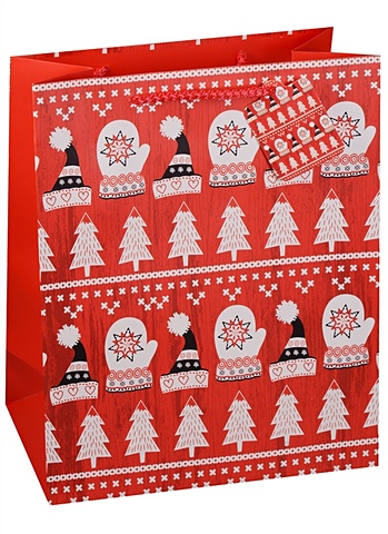 Пакет подарочный бумажный А4 Winter style, Новый год пакет подарочный бумажный а3 вязаные косички новый год