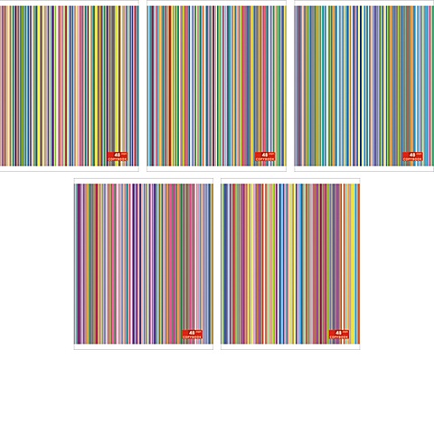 Разноцветные полоски 48л., 5 видов ТЕТРАДИ А5 (*скрепка) 48Л. Обложка: печать по металлизированной пленке разноцветные полоски 48л 5 видов тетради а5 скрепка 48л обложка печать по металлизированной пленке