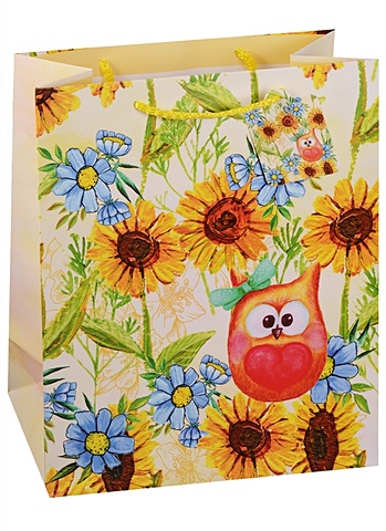 Пакет подарочный бумажный А4 Цветы и птицы, женский