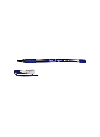 Ручка шариковая синяя Glycer 0,7 мм, резин.грип, пласт.корпус, колпачок, Linc
