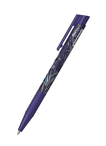 цена Ручка шариковая авт. синяя Lavender Matic&Grip, 0,7 мм, резин.грипп, ErichKrause