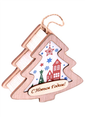 Новогоднее подвесное украшение с диодом Ёлочка (дерево) (11х10) цена и фото