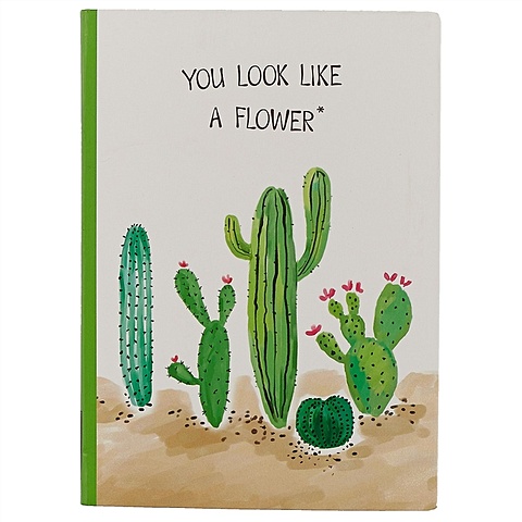 Блокнот «You look like а flower: кактус», 192 страницы, А5 сумка кактусы цветущие белый