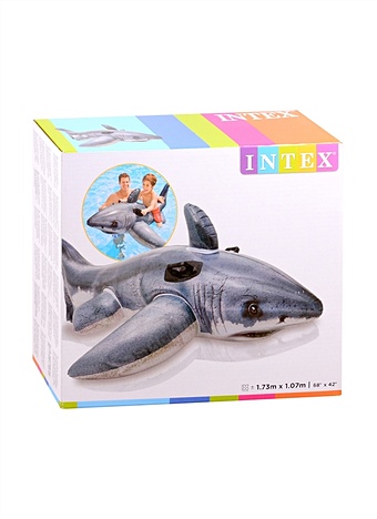 Игрушка надувная для плавания Акула с ручками (173 x 107 см) игрушка intex 58535 для катания по воде дельфинчик