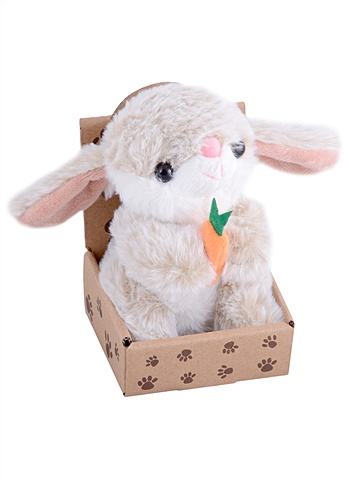 Кролик с морковкой в крафт коробке сувенир кролик с морковкой 6 5см